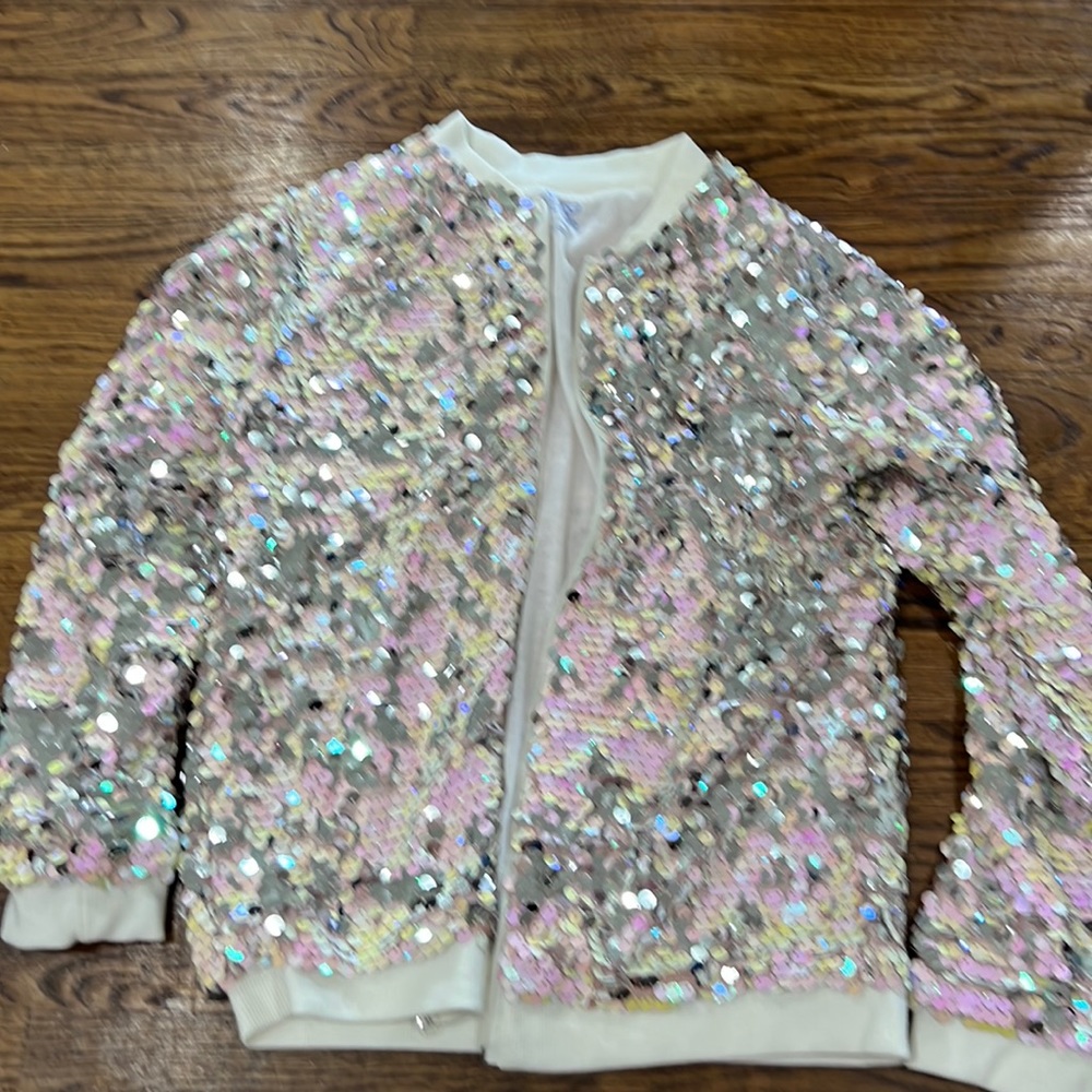 Cat and Jack sequined zip up jacket. NWT